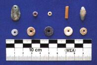 Dalma - Shell and stone beads from site DA11 (Photograph by ADIAS)