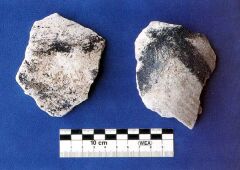 Dalma - Painted plaster vessel fragments, site DA11  (Photograph by ADIAS)