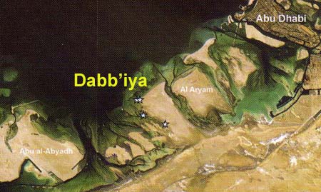 Location of archaeological sites on the Dabb'iya peninsula (Source: ADIAS)