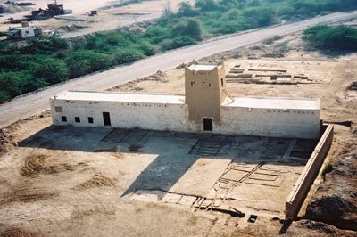 Aerial view of the Falayah Fort, Ras Al-Khaimah (Photograph by Dr Mark Beech)