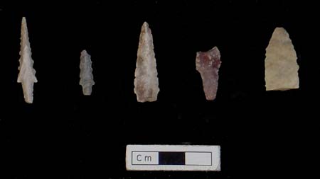 Selection of flint projectile points
